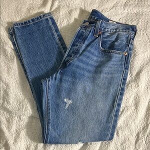 Levi's 501 selvedge white oak denim Blue Jeans size 27X28